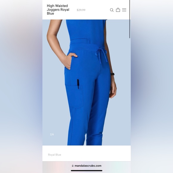 Mandala Scrub Set (Joggers/Shirt), Royal Blue, Size Small - Picture 5 of 6